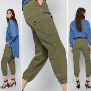 ZARA The Cargo Pant in Forest Khaki sz 4 NWT